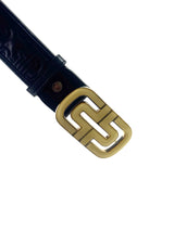 Bvlgari Logo Embossed Black Leather Belt 6