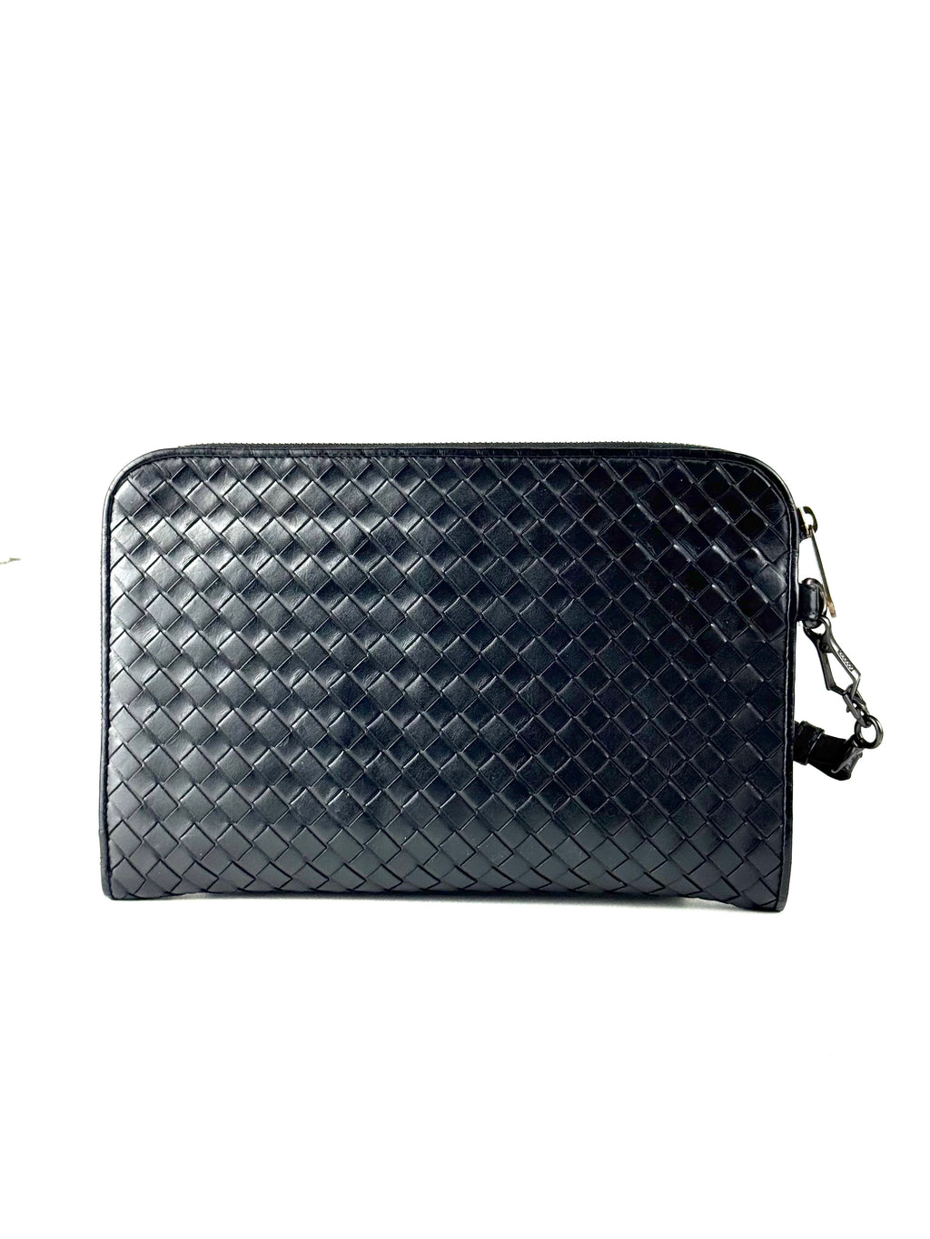Bottega Veneta Intrecciato Black Vitello Clutch
