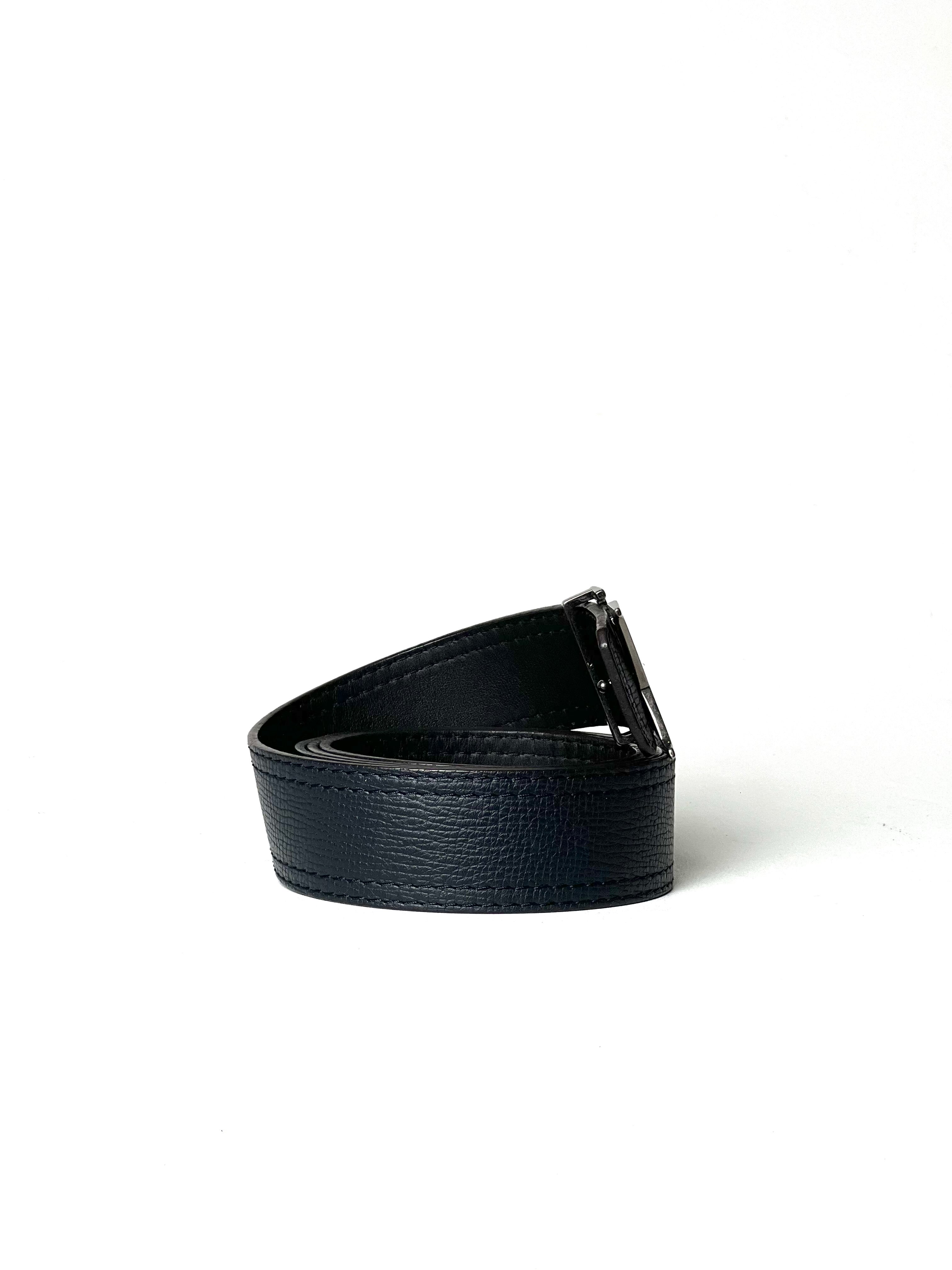 Louis Vuitton Initial Logo Taurillon Navy Reversible Belt