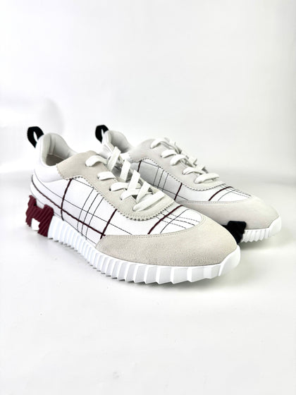 Hermès Bouncing Stitch White Leather Sneakers