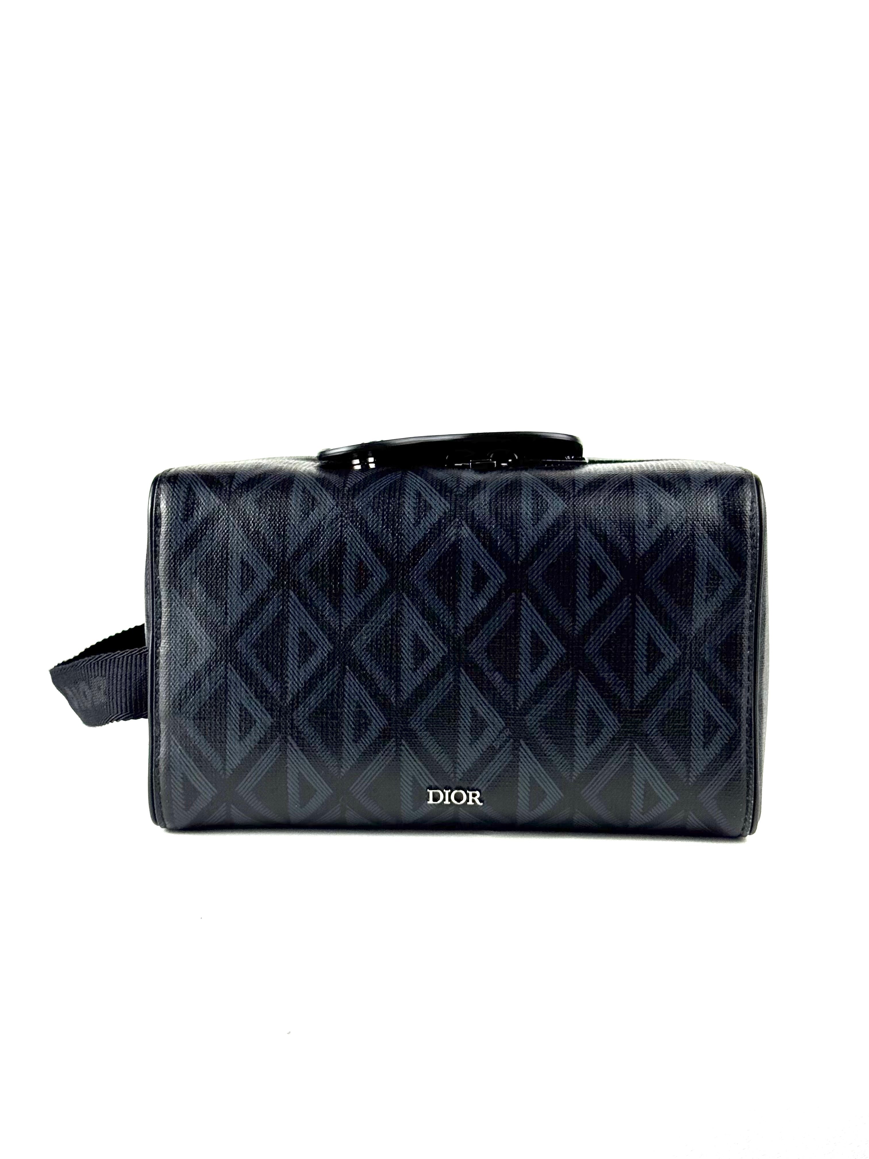 Christian Dior Diamond Black Lingot Toiletry Pouch Bag