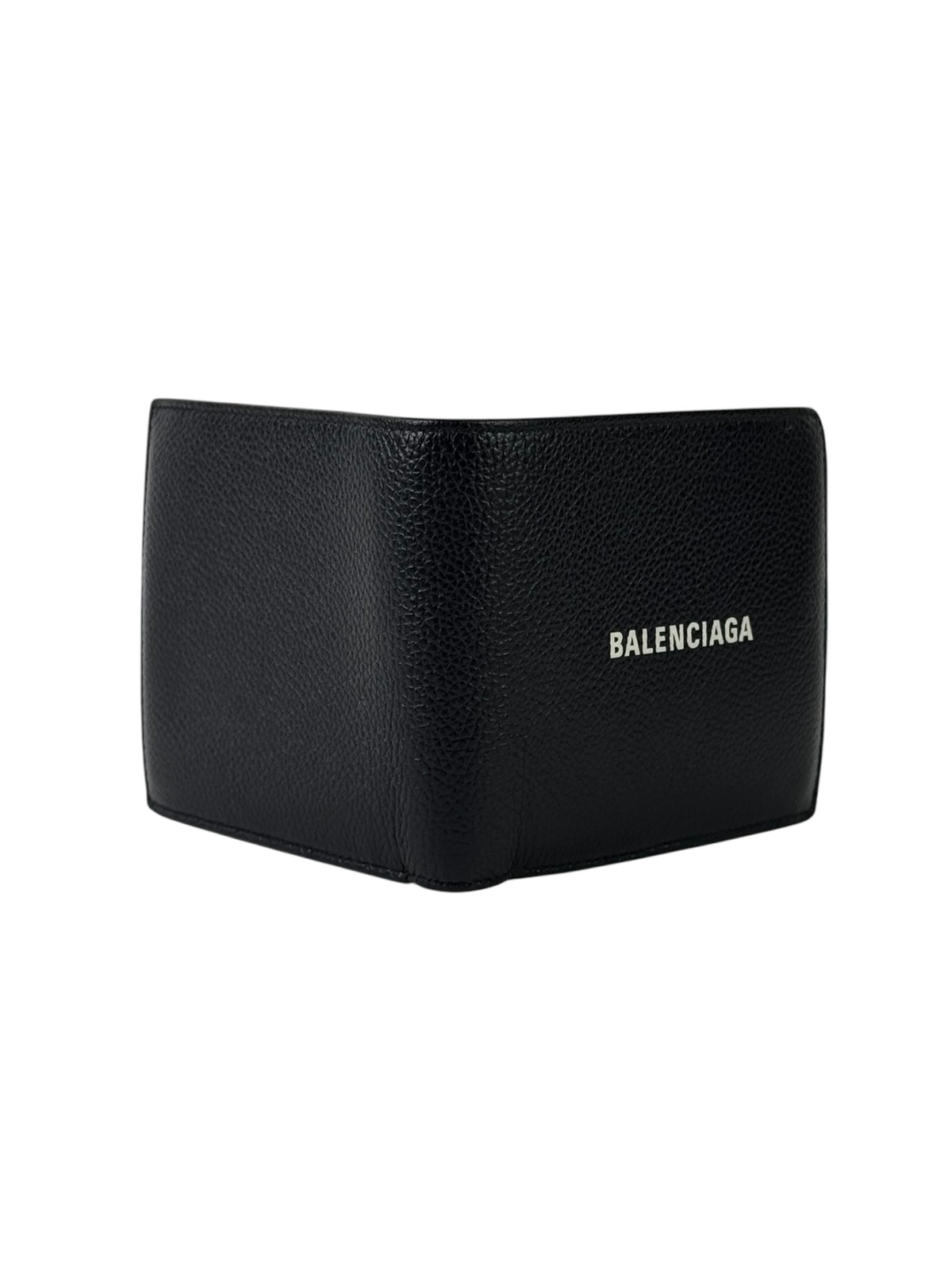 Balenciaga Logo Grain Leather Bifold Wallet