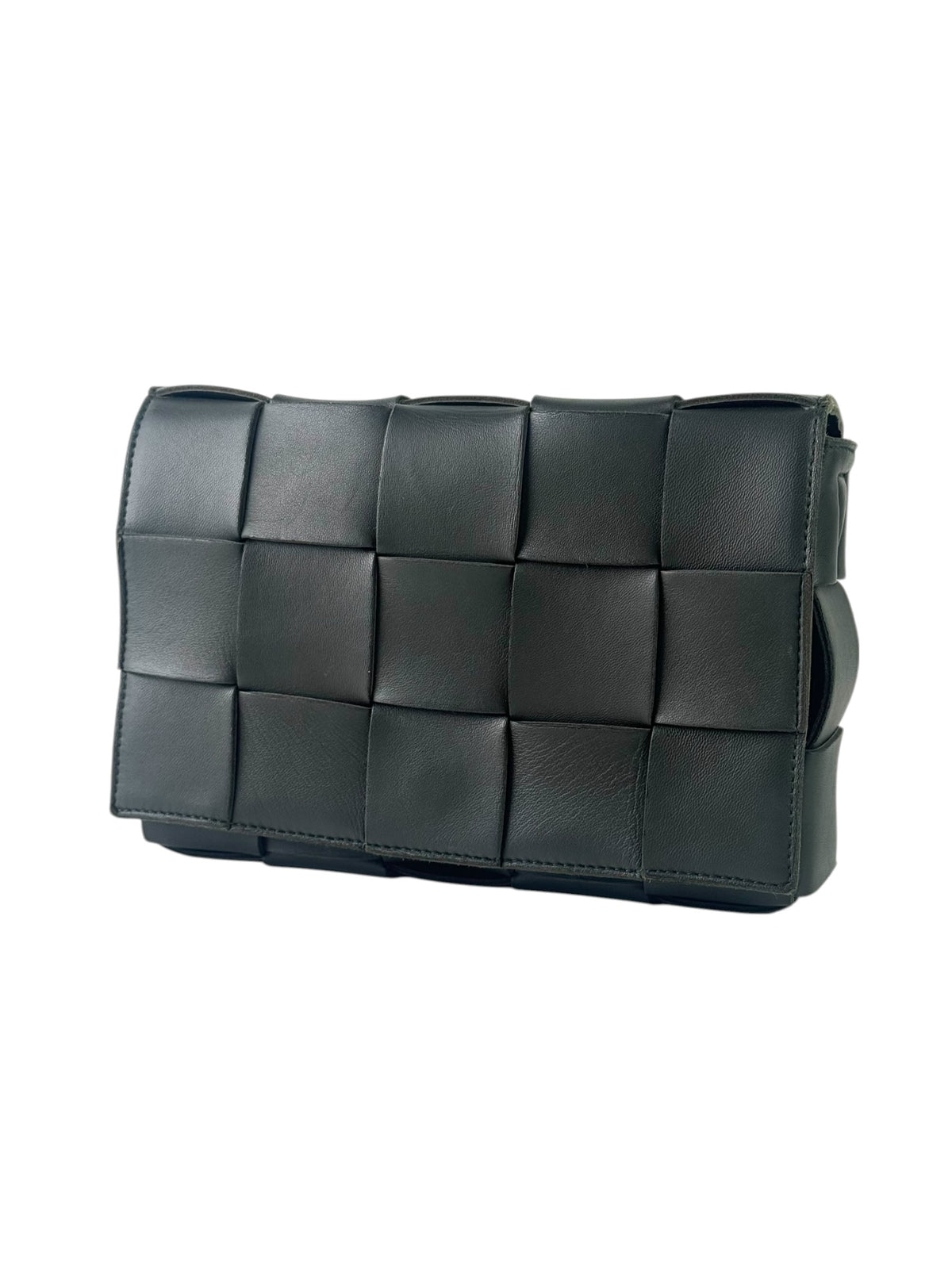 Bottega Veneta Intrecciato Cassette Dark Green Messenger Bag