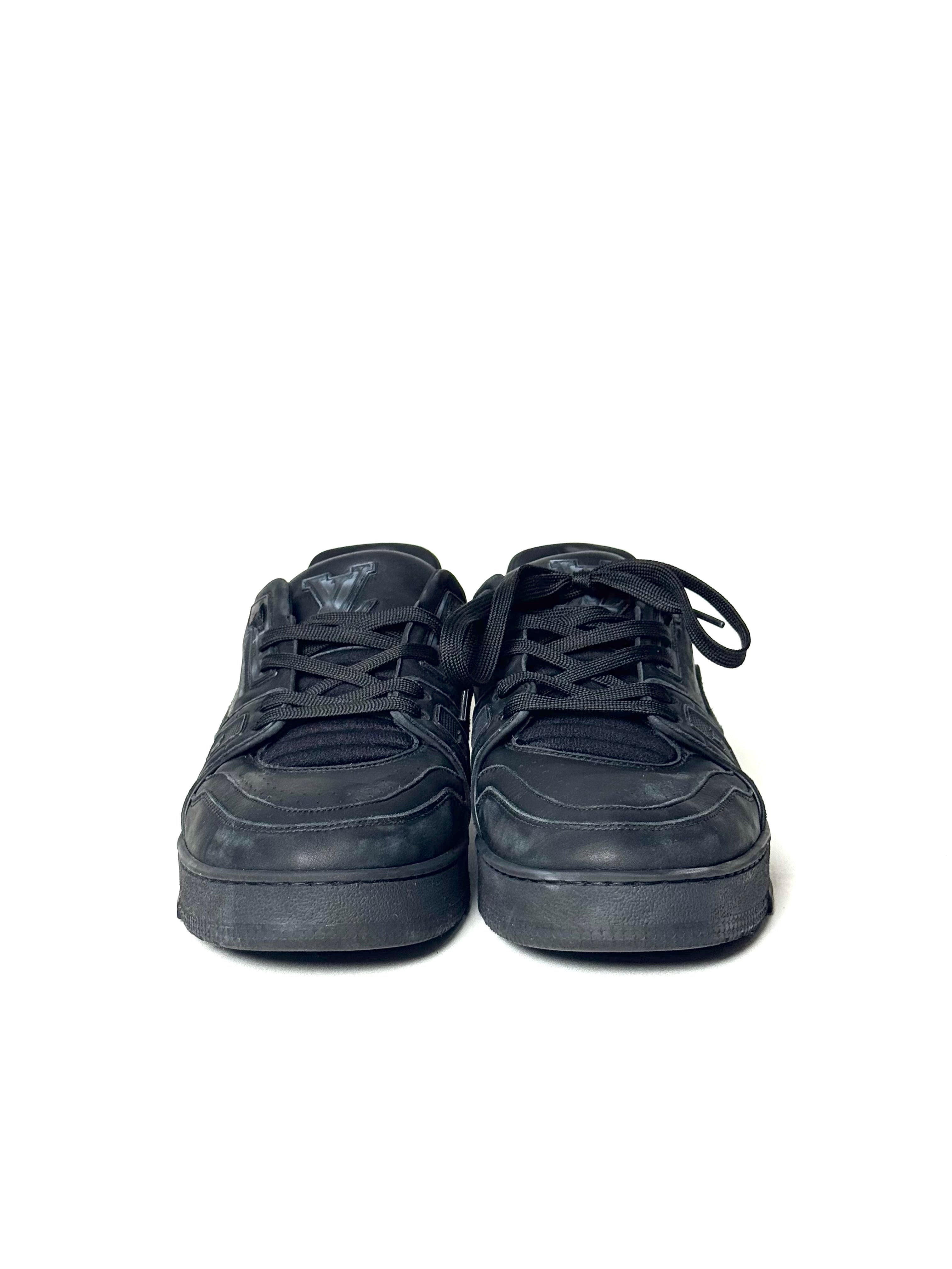 Louis Vuitton Trainer Distressed All Black Sneakers