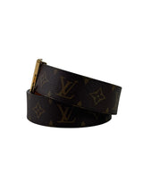 Louis Vuitton Gold Buckle Monogram Macassar Reversible Belt 2