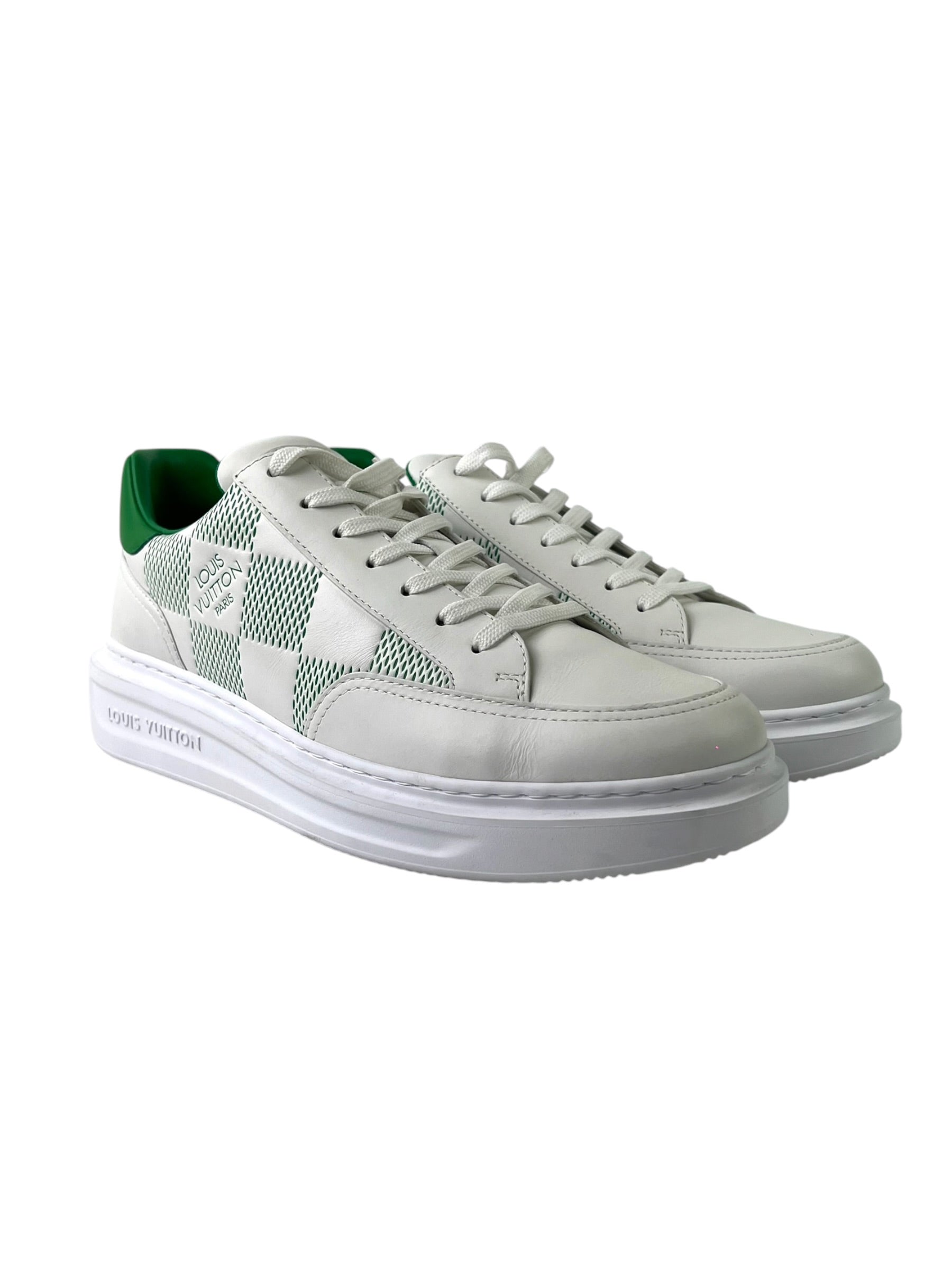 Louis Vuitton Beverly Hills Damier Infini Green White Sneakers
