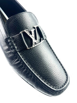 Louis Vuitton Montaigne Logo Grain Leather Black Loafers 6