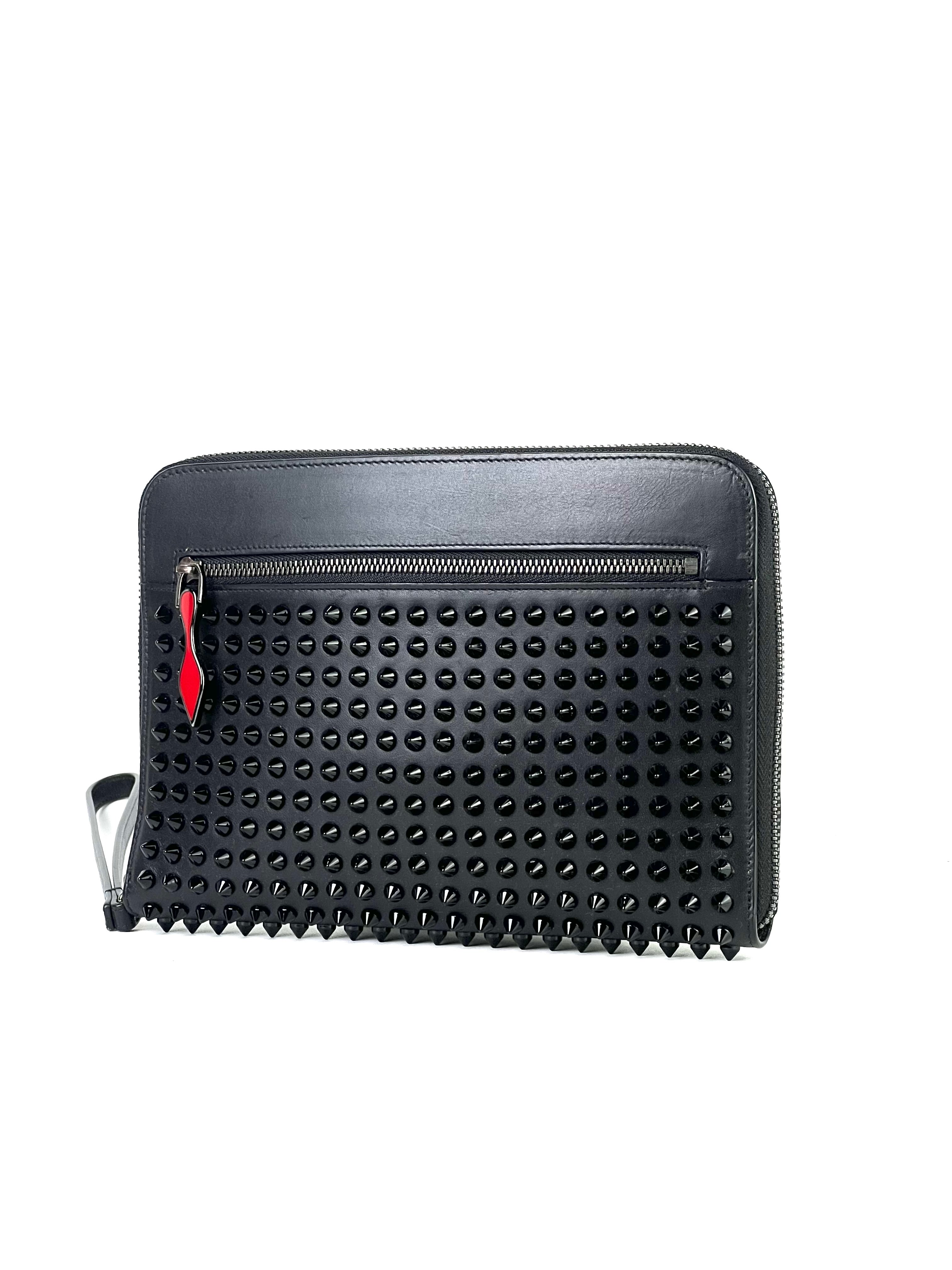 Christian Louboutin Spike Black Leather Clutch