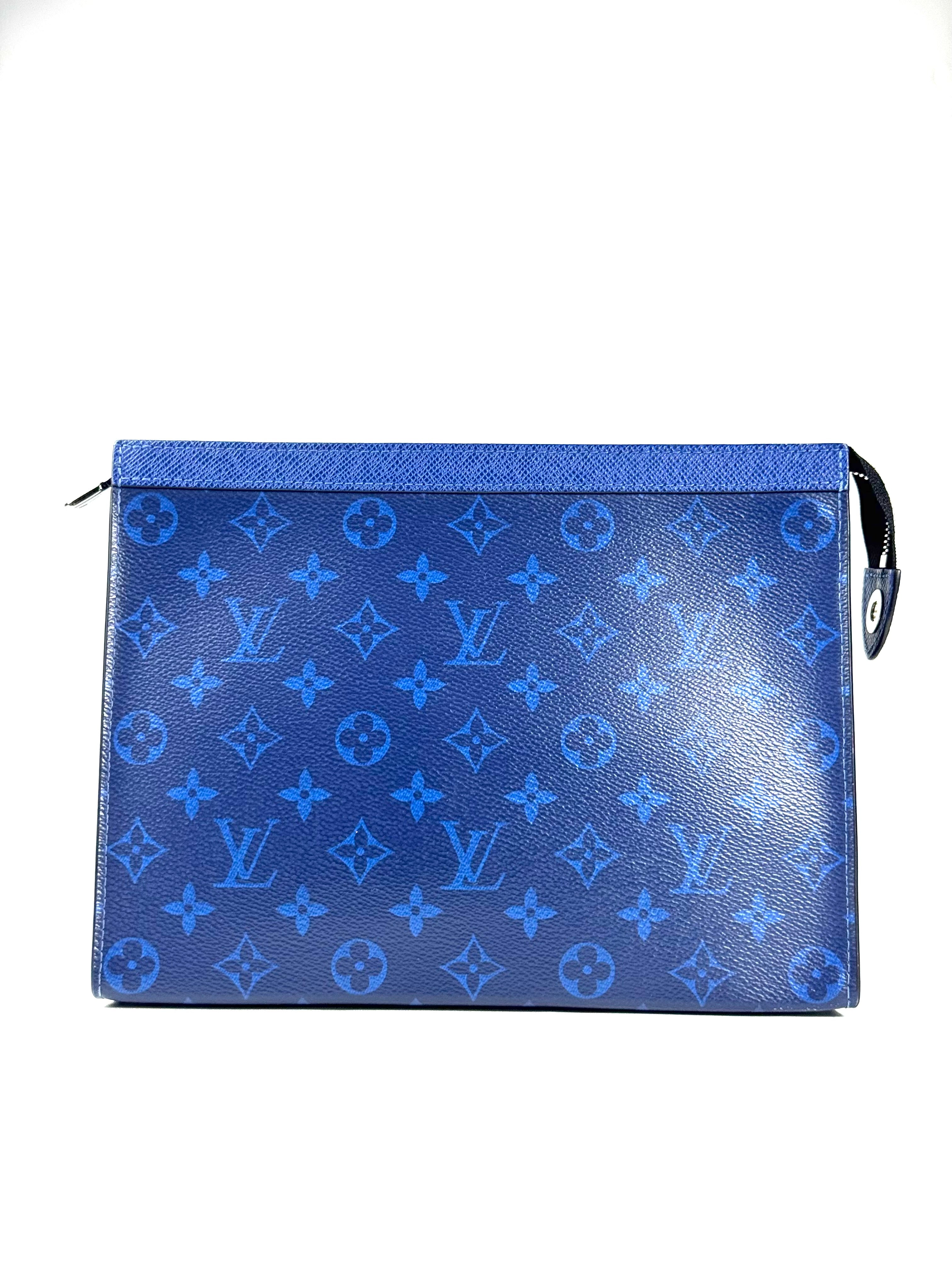 Louis Vuitton Monogram Blue Taigarama Pochette Voyage