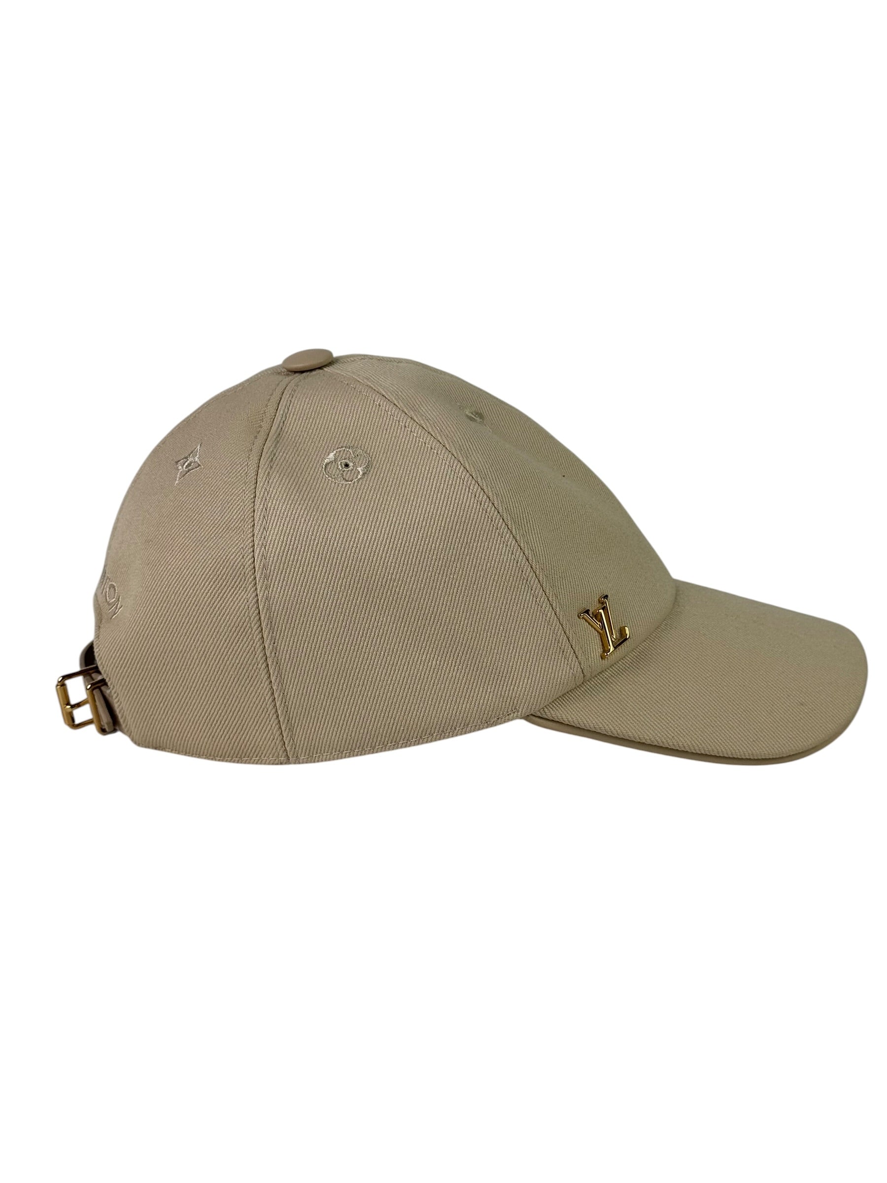 Louis Vuitton Iconic Metal Logo Monogram Beige Baseball Cap