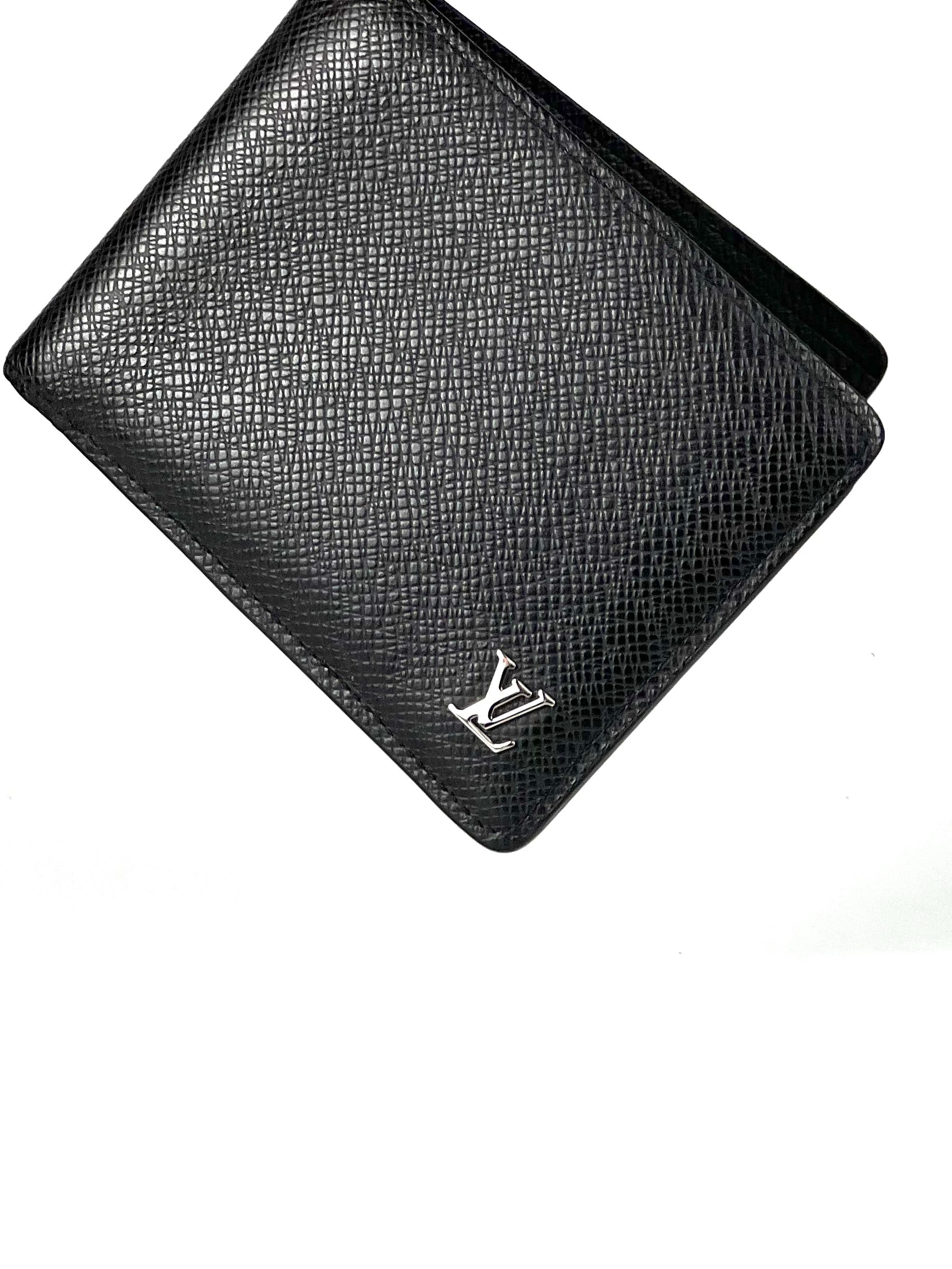Louis Vuitton Metal Logo Taiga Leather Multiple Wallet