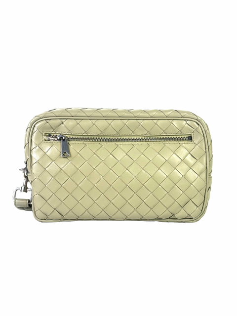 Bottega Veneta Travertine Intrecciato Clutch