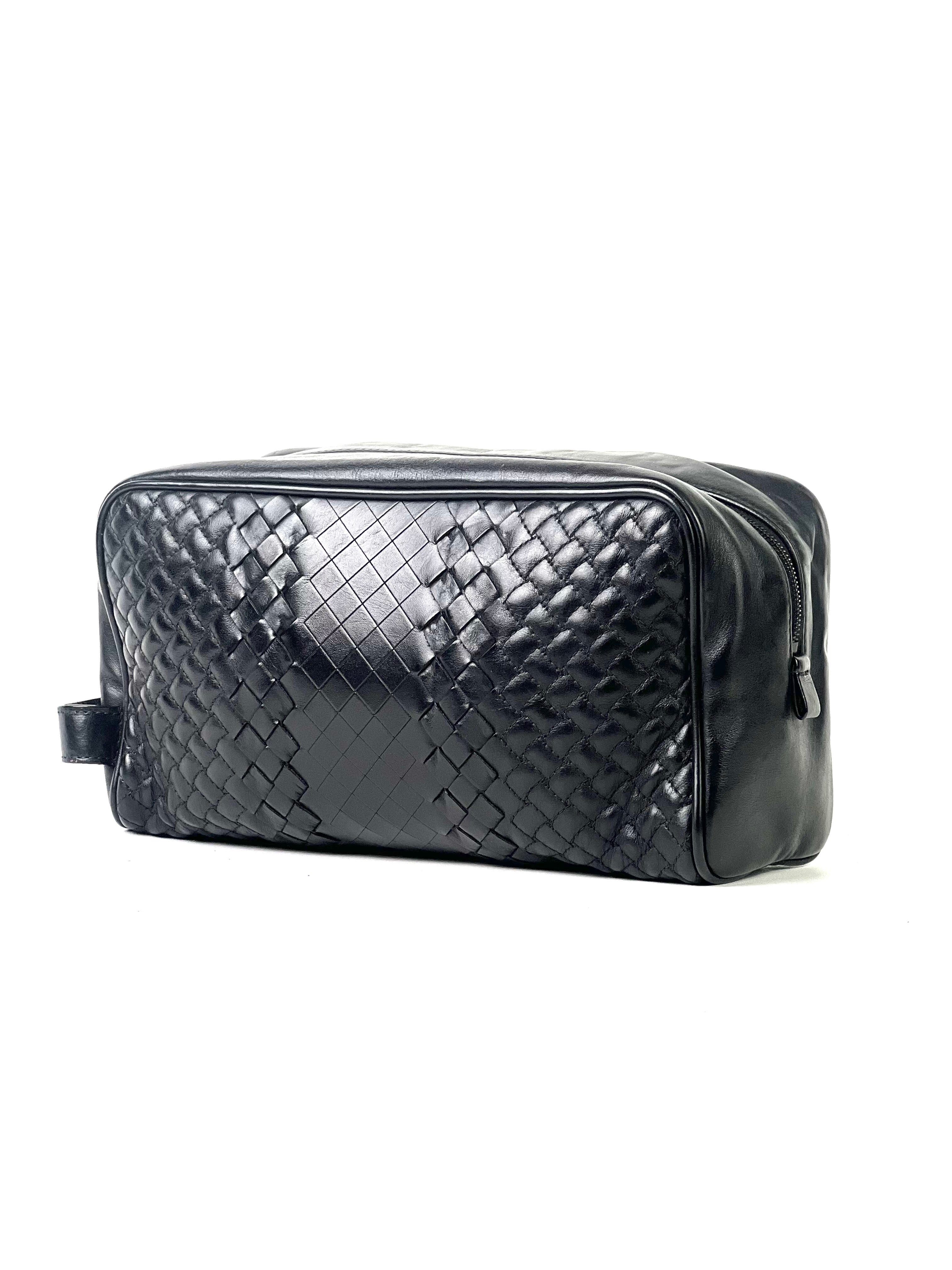 Bottega Veneta Intrecciato Black Toiletry Pouch