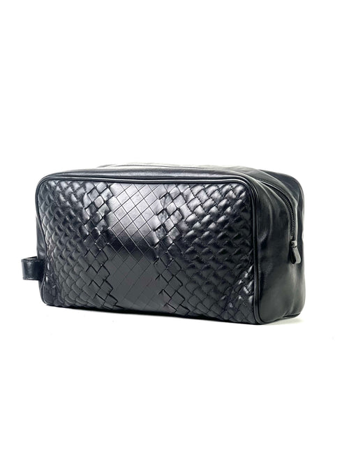 Bottega Veneta Intrecciato Black Toiletry Pouch
