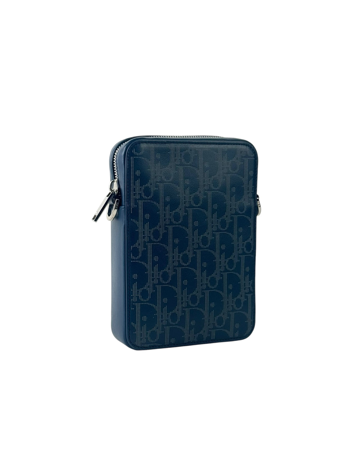 Christian Dior Blue Oblique Laser Vertical Pouch Bag