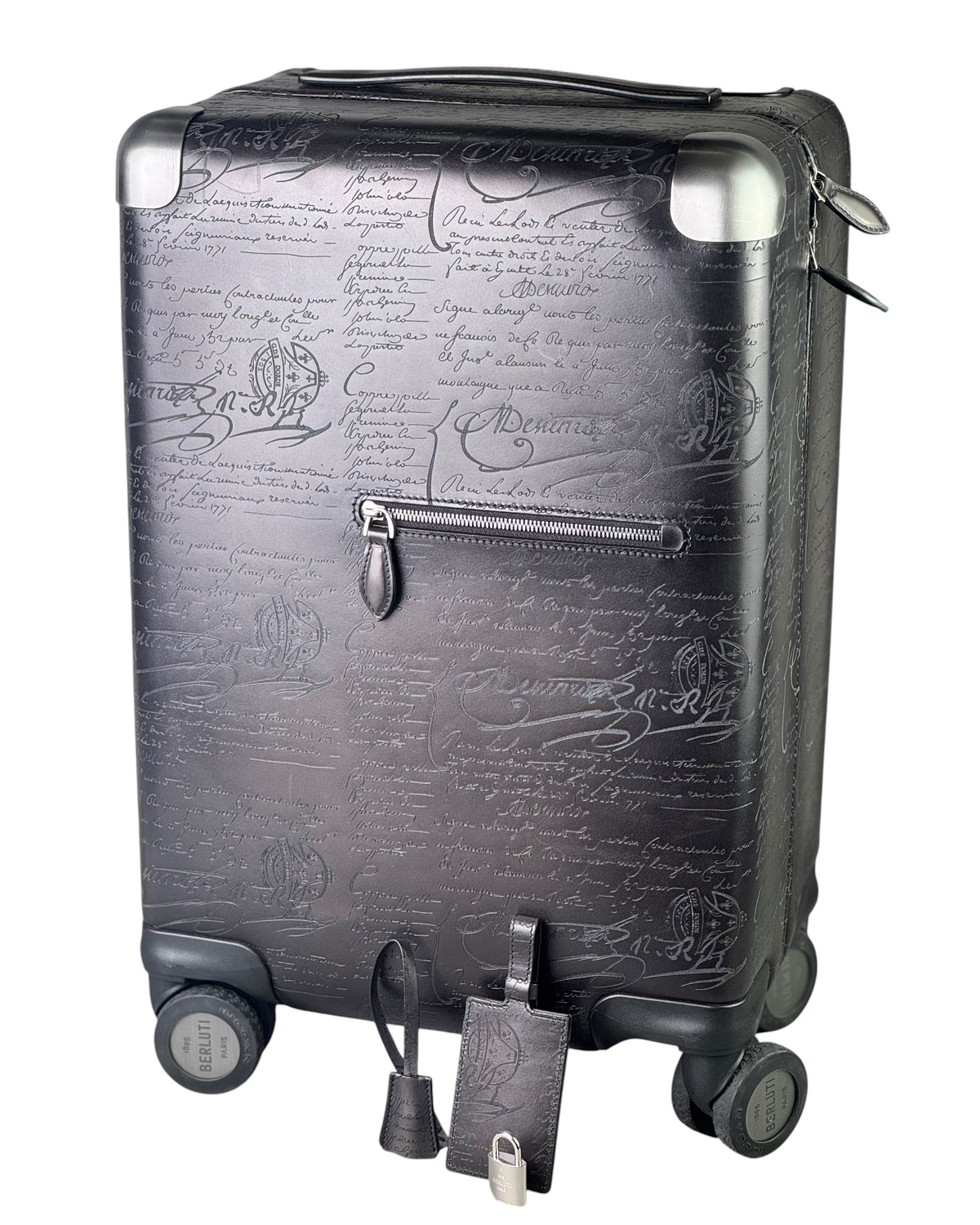 Berluti Scritto Formula 1005 Nero Grey Luggage