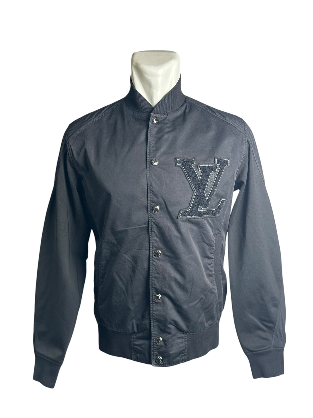 Louis Vuitton Logo Wool Bomber Black Jacket