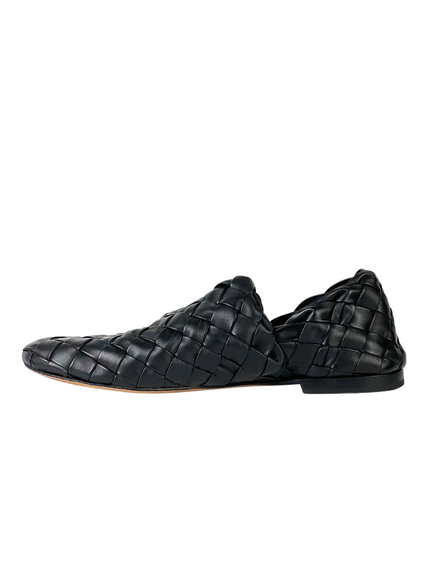 Bottega Veneta Intrecciato Black Leather Slipper