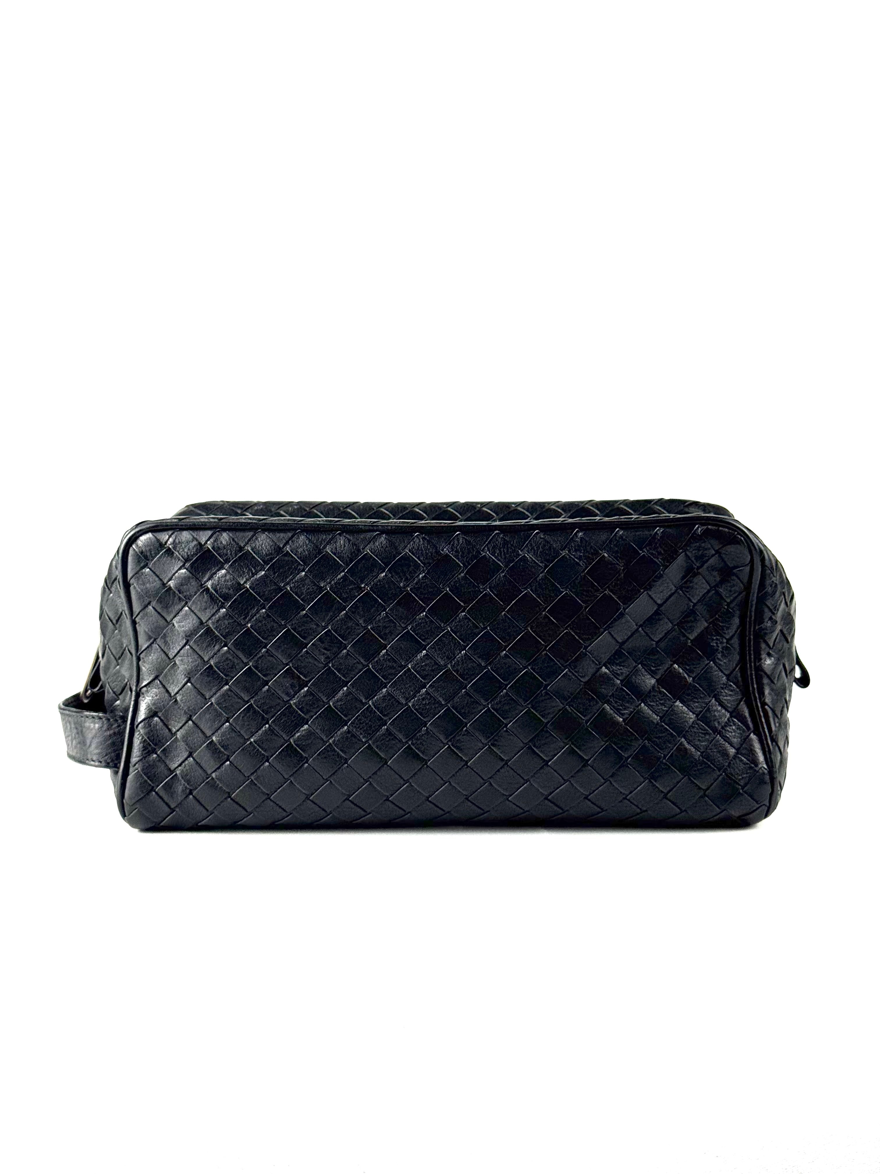 Bottega Veneta Intrecciato Black Toiletry Pouch