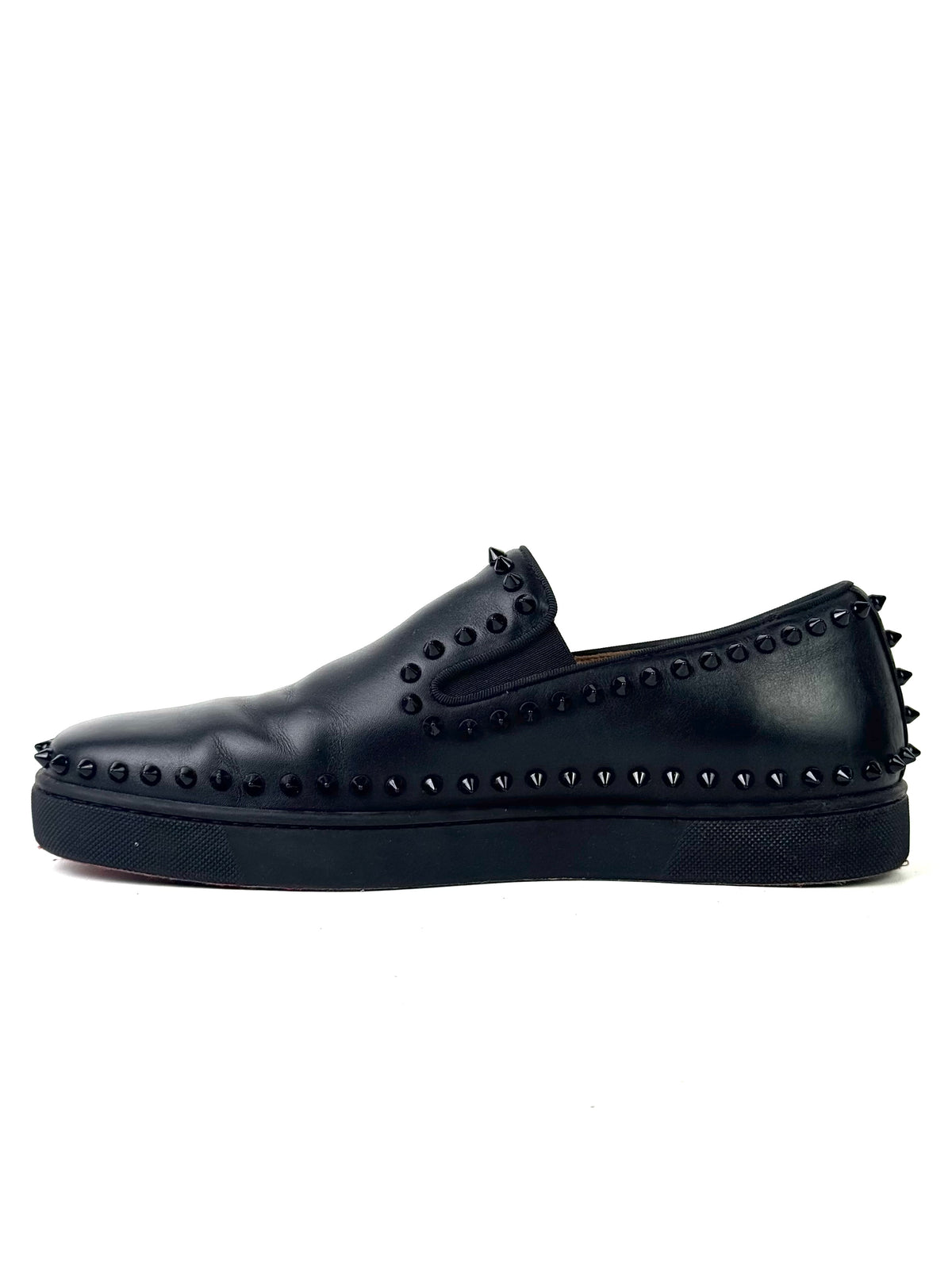Christian Louboutin PIK Boat Black Leather Slip On
