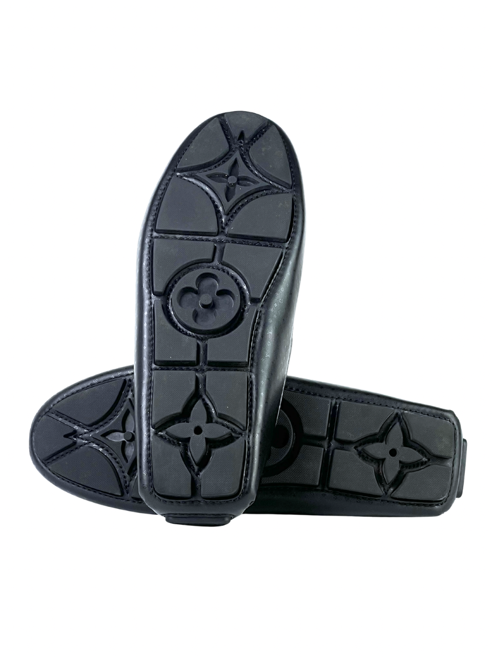 Louis Vuitton Driver Monogram Leather Black Loafers