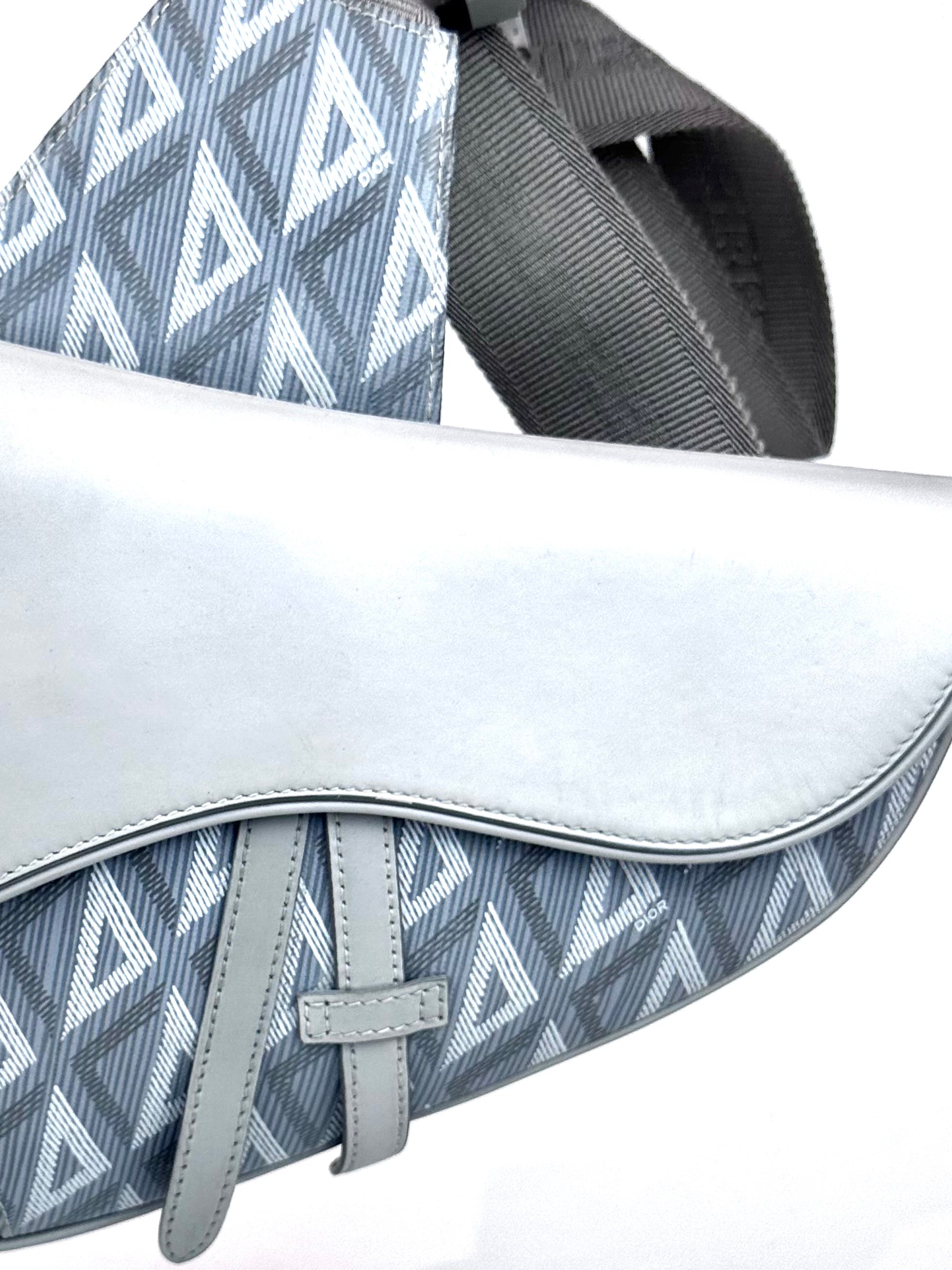 Christian Dior Saddle Diamond Grey Slingbag