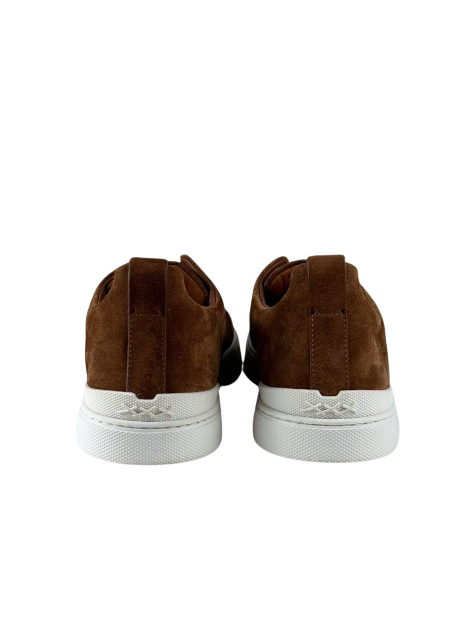 Zegna Triple Stitch Brown Suede Slip On