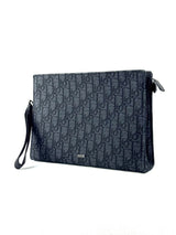 Christian Dior Oblique Jacquard Black A5 Triangle Pouch 3
