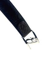 Brioni Logo Crocodile Leather Belt 6