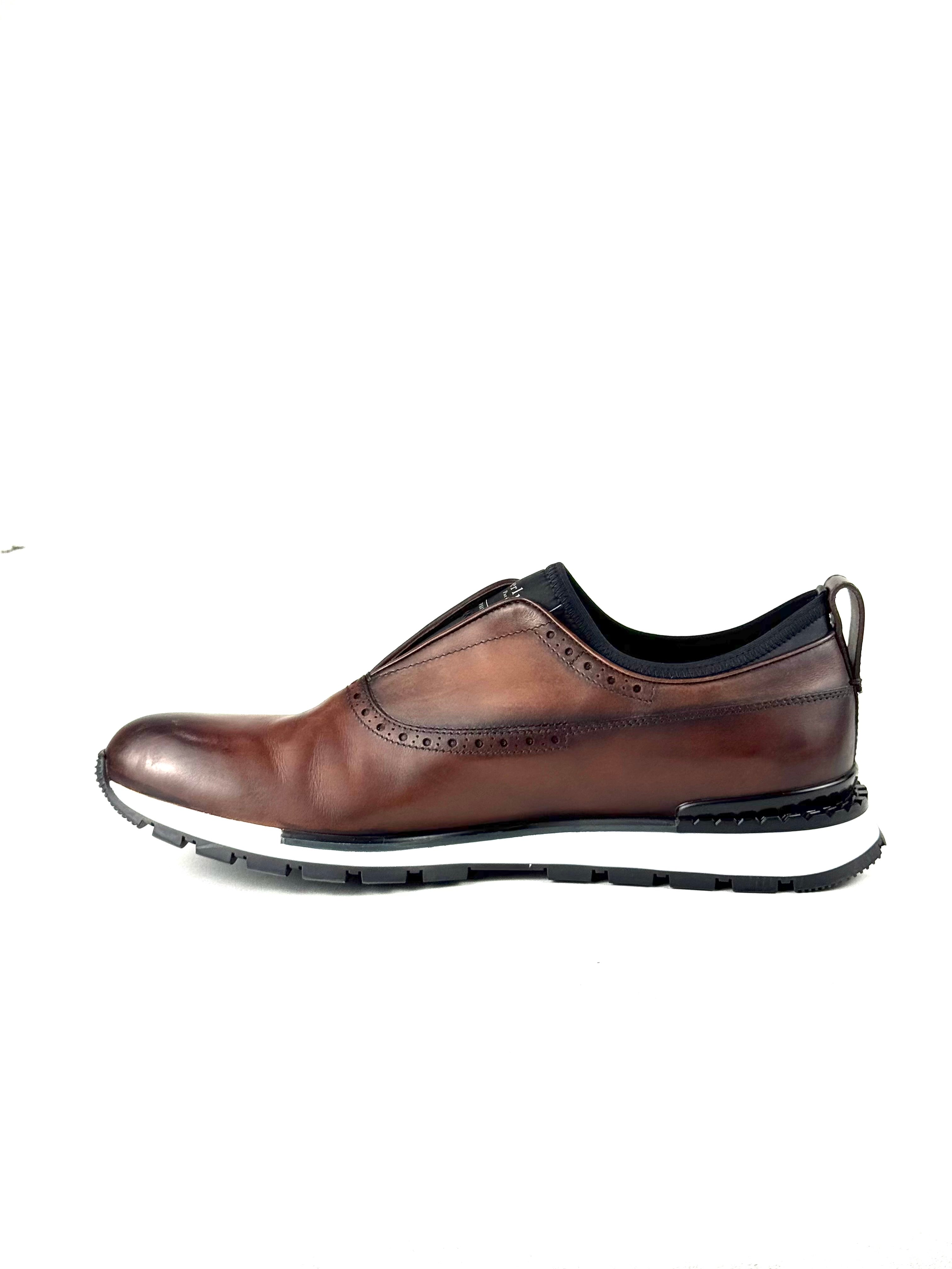 Berluti Torino Slip On Genuine Leather Dark Brown