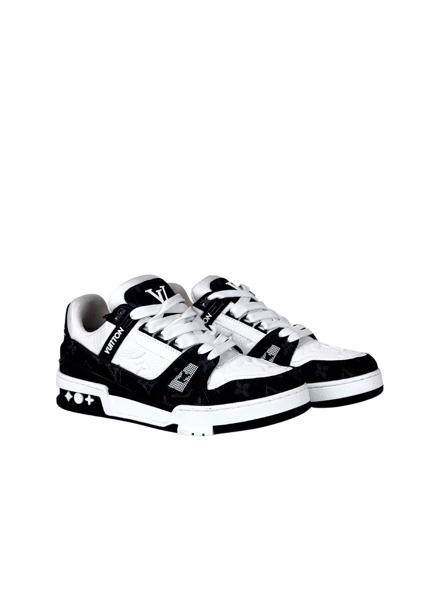 Louis Vuitton Monogram Denim Black Trainer Sneakers