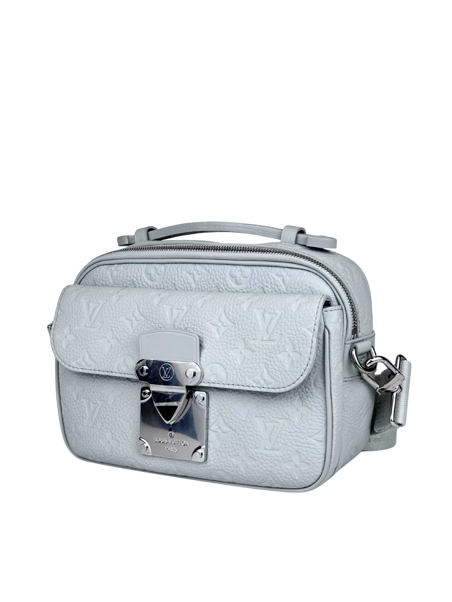 Louis Vuitton S Lock Monogram Taurillon Grey Messenger Bag