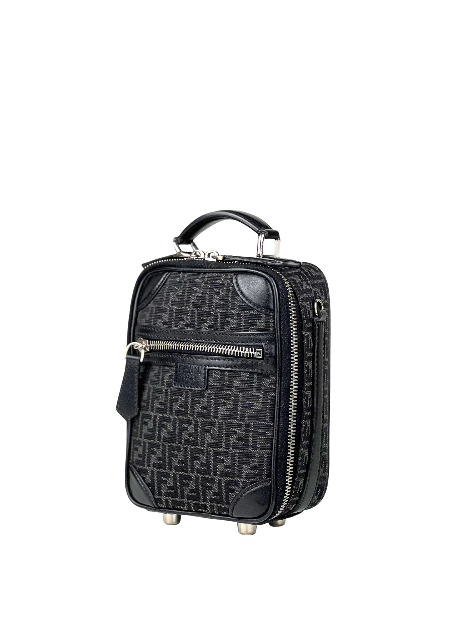 Fendi FF Logo Mini Troley Jacquard Slingbag