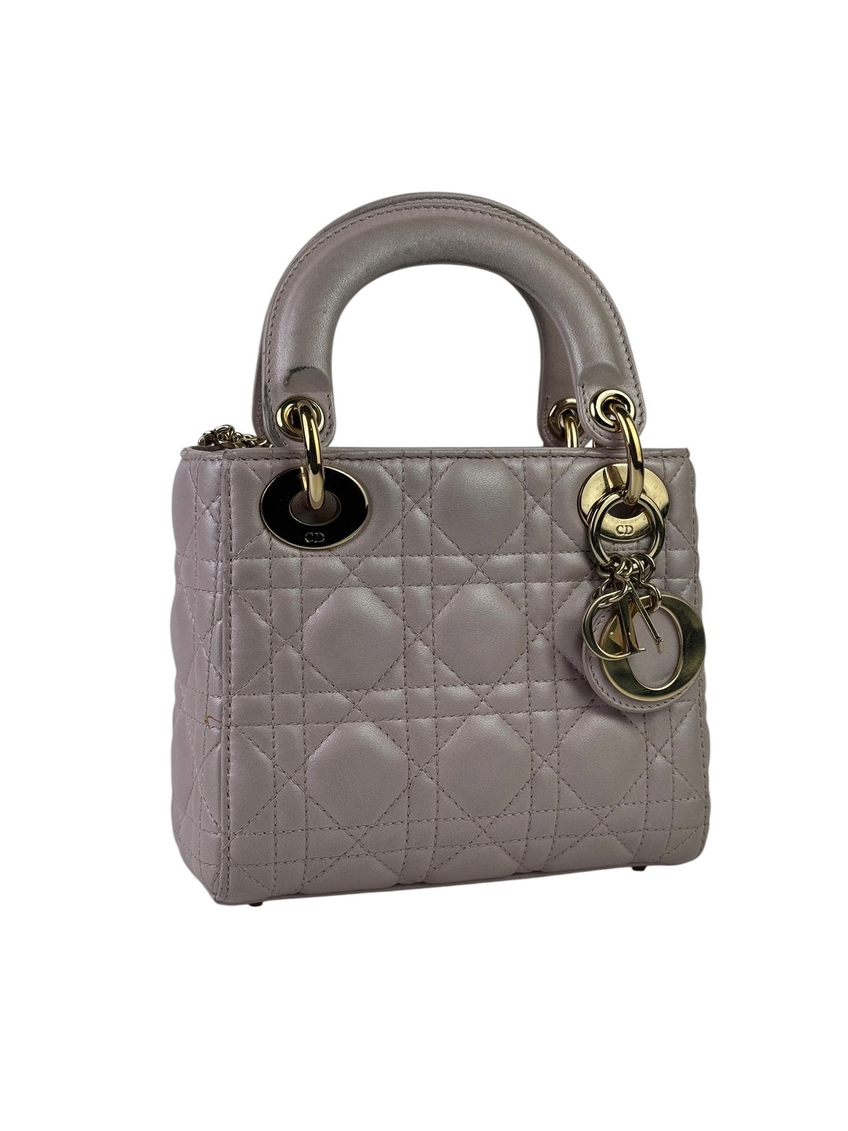 Christian Dior Lady Dior Mini Soft Pink GHW Bag