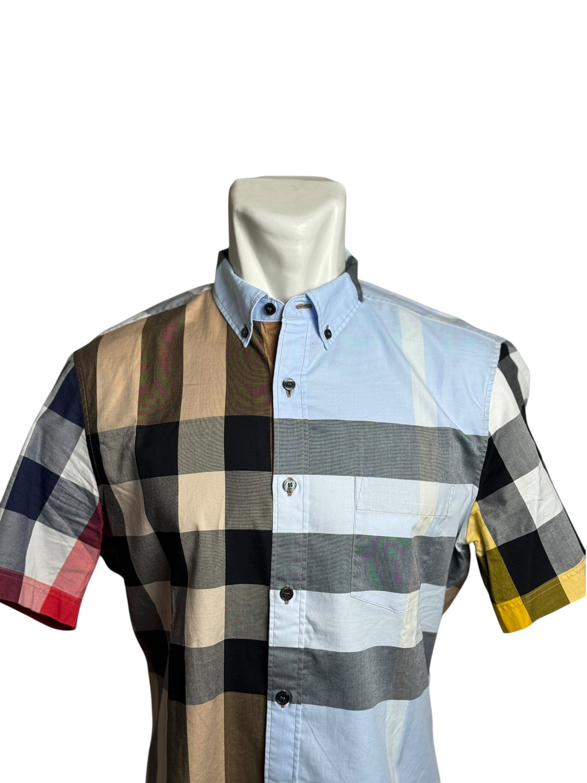 Burberry London Brown Till Blue Check Short Sleeve Shirt