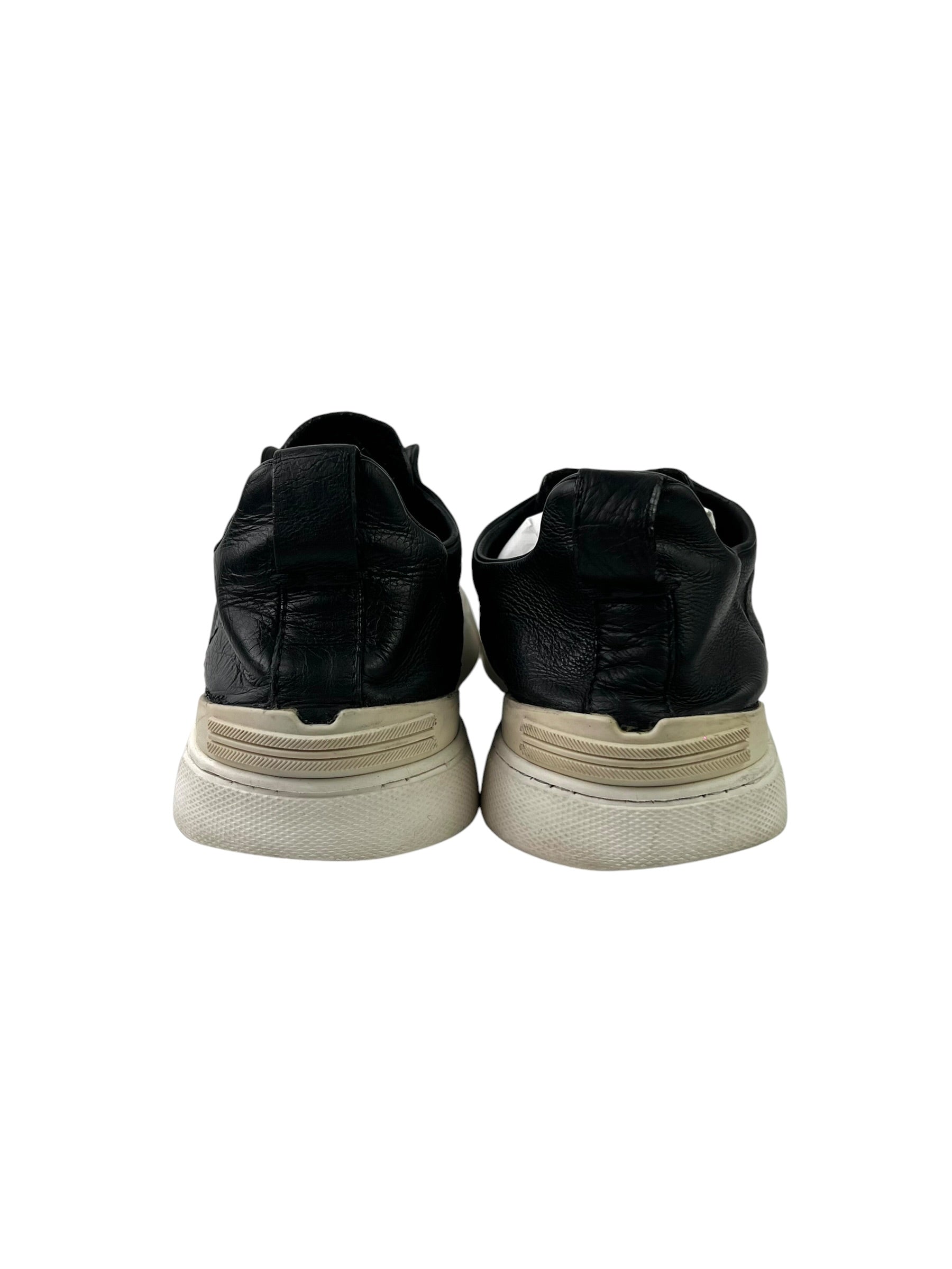 Zegna Triple Stitch Secondskin Black Slip-On