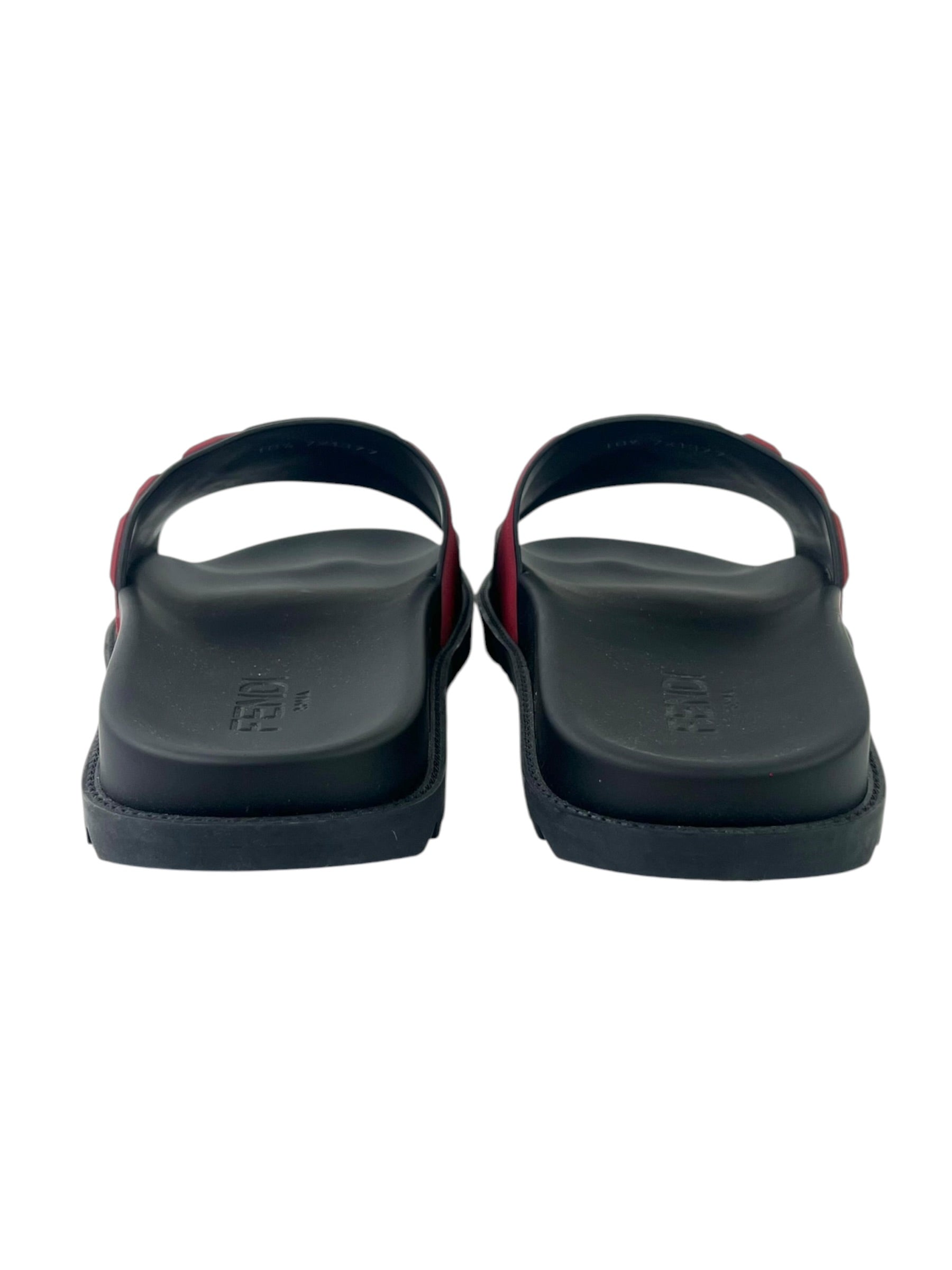 Fendi Diagonal FF Logo Red Black Slide