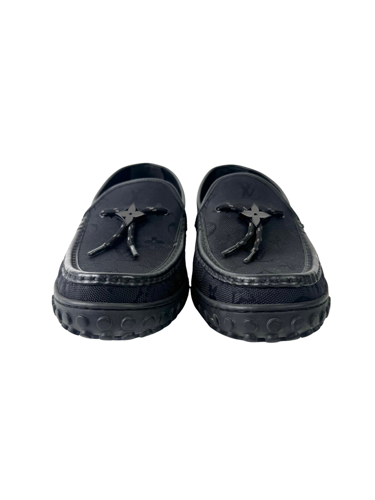 Louis Vuitton Monogram Driver Race Black Moccasin