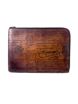 Berluti Scritto Nino GM Brown Clutch 1