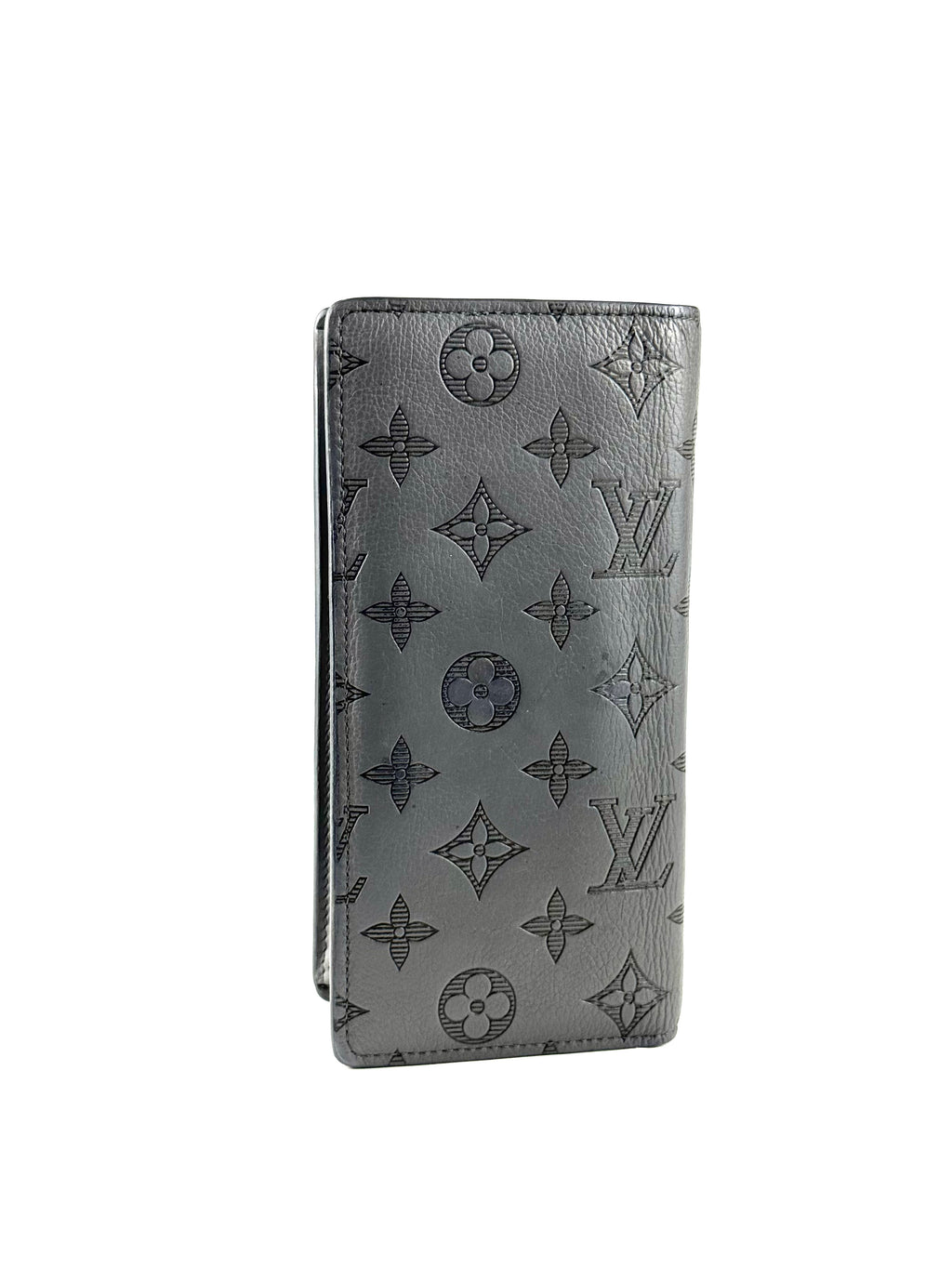 Louis Vuitton Shadow Monogram Grey Brazza Long Wallet
