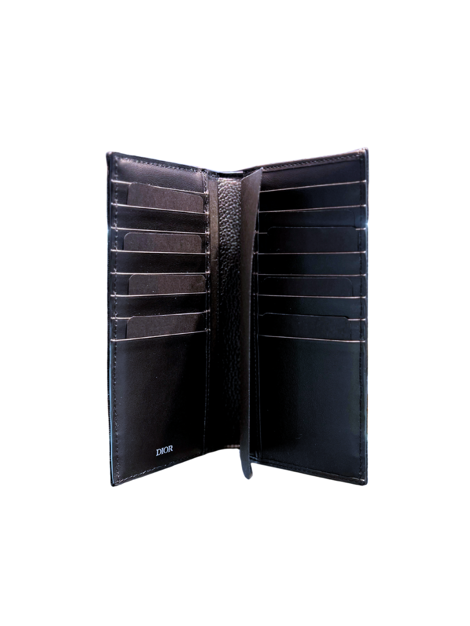 Christian Dior Oblique Jacquard & Leather Black Long Wallet