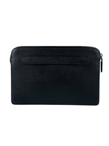 Prada Triangle Logo Saffiano Leather Standing Clutch 6