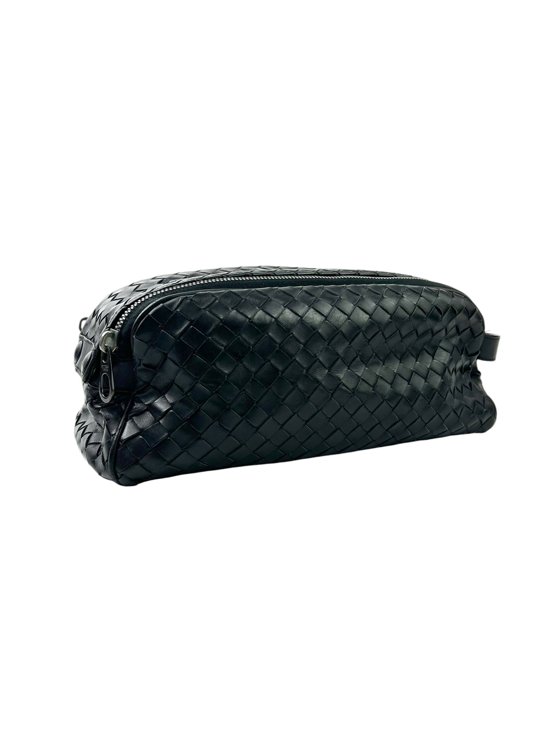 Bottega Veneta Intrecciato Black Toiletry Pouch