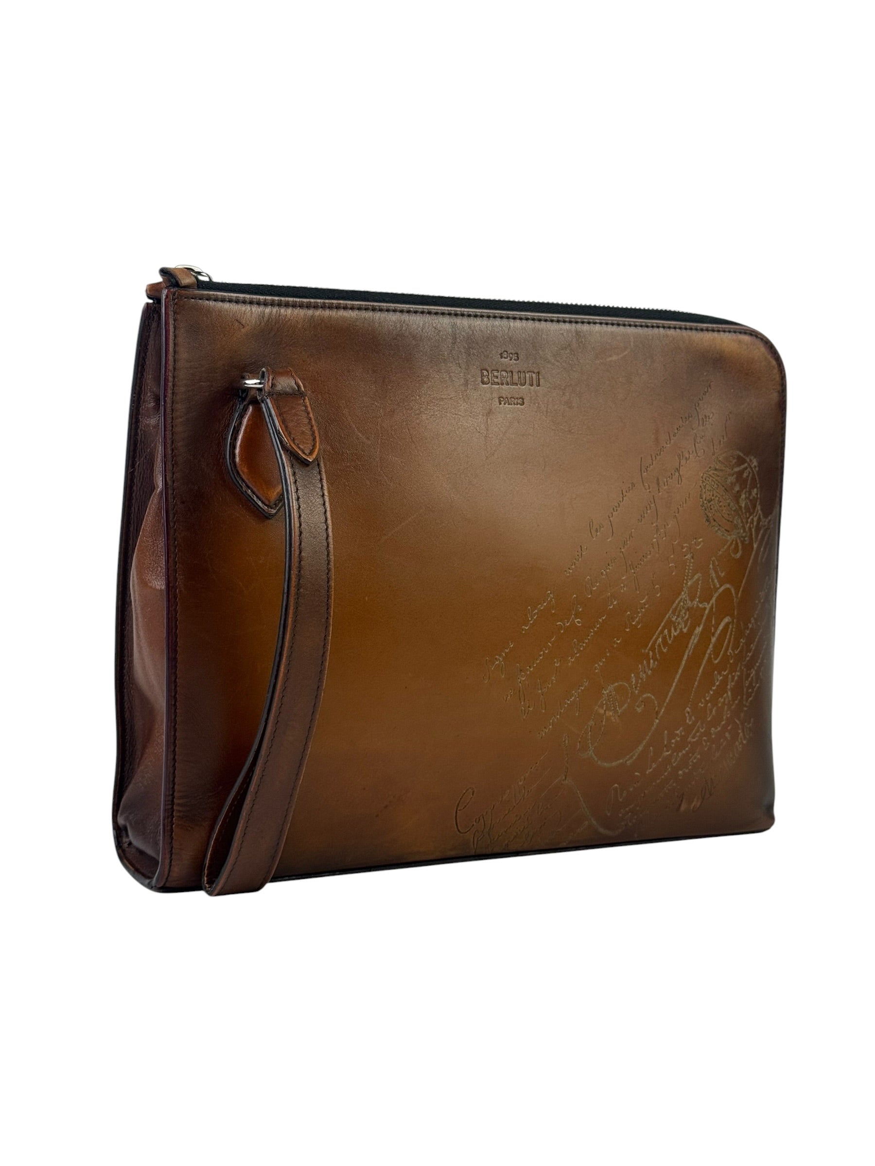 Berluti Nino Scritto Standing Pouch With Strap