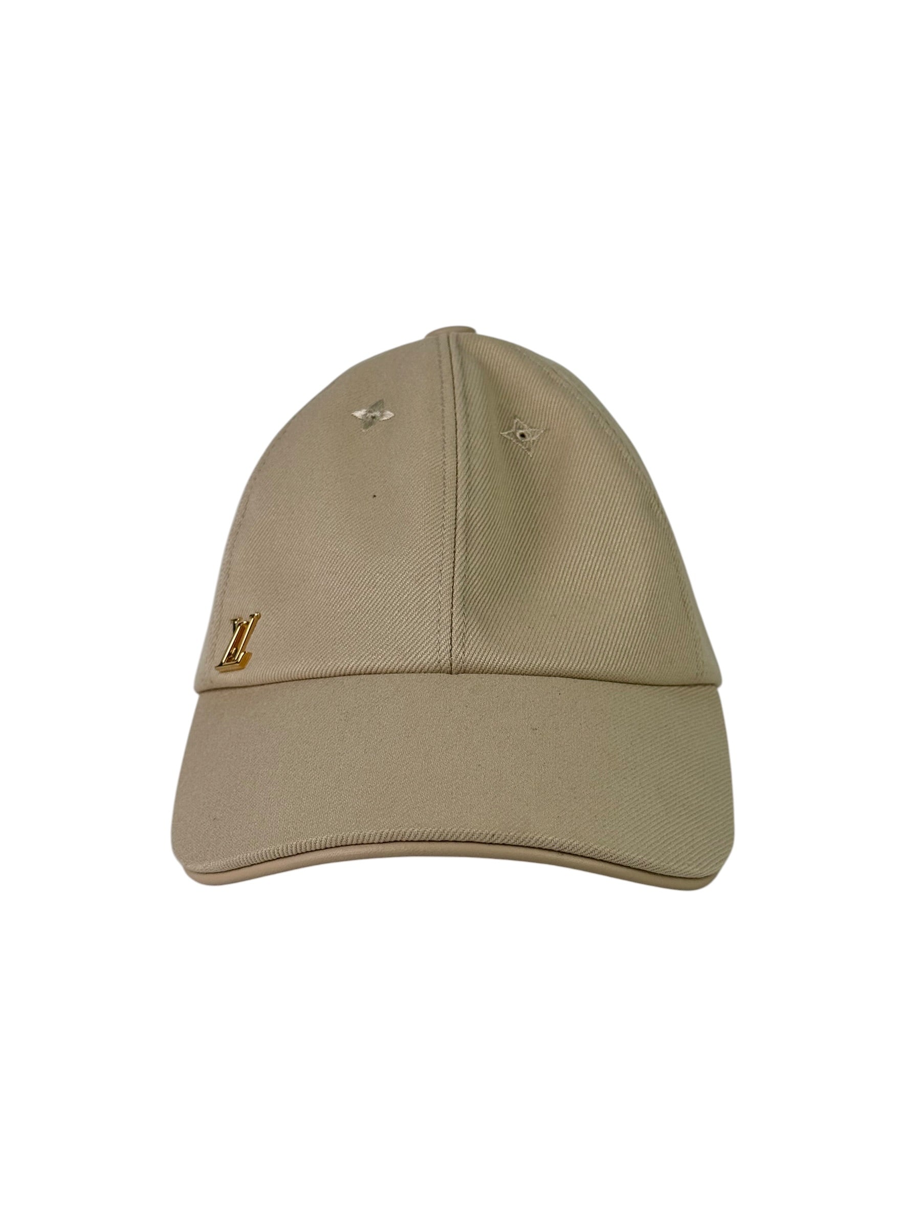 Louis Vuitton Iconic Metal Logo Monogram Beige Baseball Cap