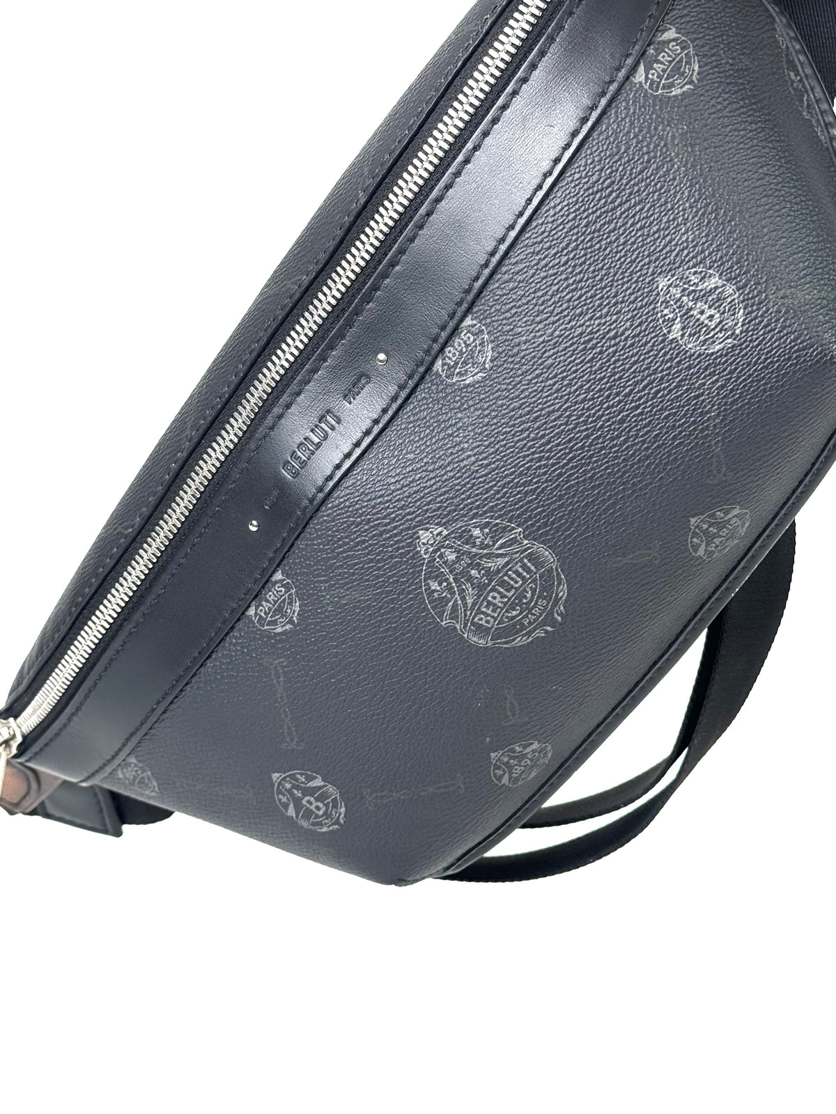 Berluti Kriss Van Assche Leather Trimmed Canvas Logo Waistbag