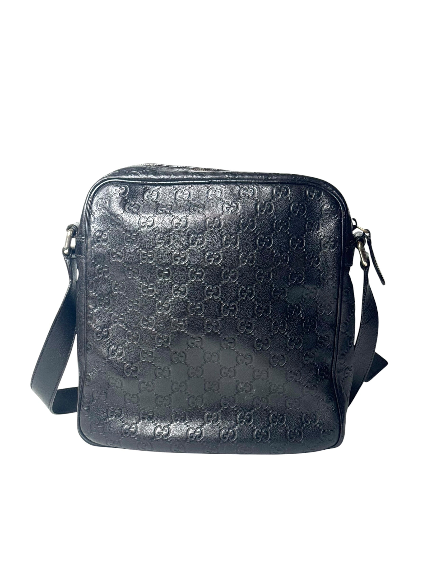 Gucci Microguccissima Leather Black Messenger Bag