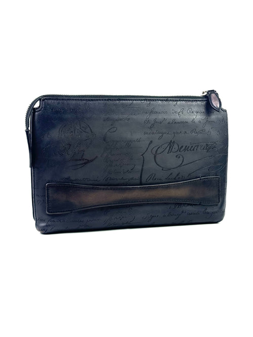 Berluti Scritto Grey Tersio Zipped Pouch
