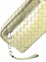 Bottega Veneta Travertine Intrecciato Clutch 6