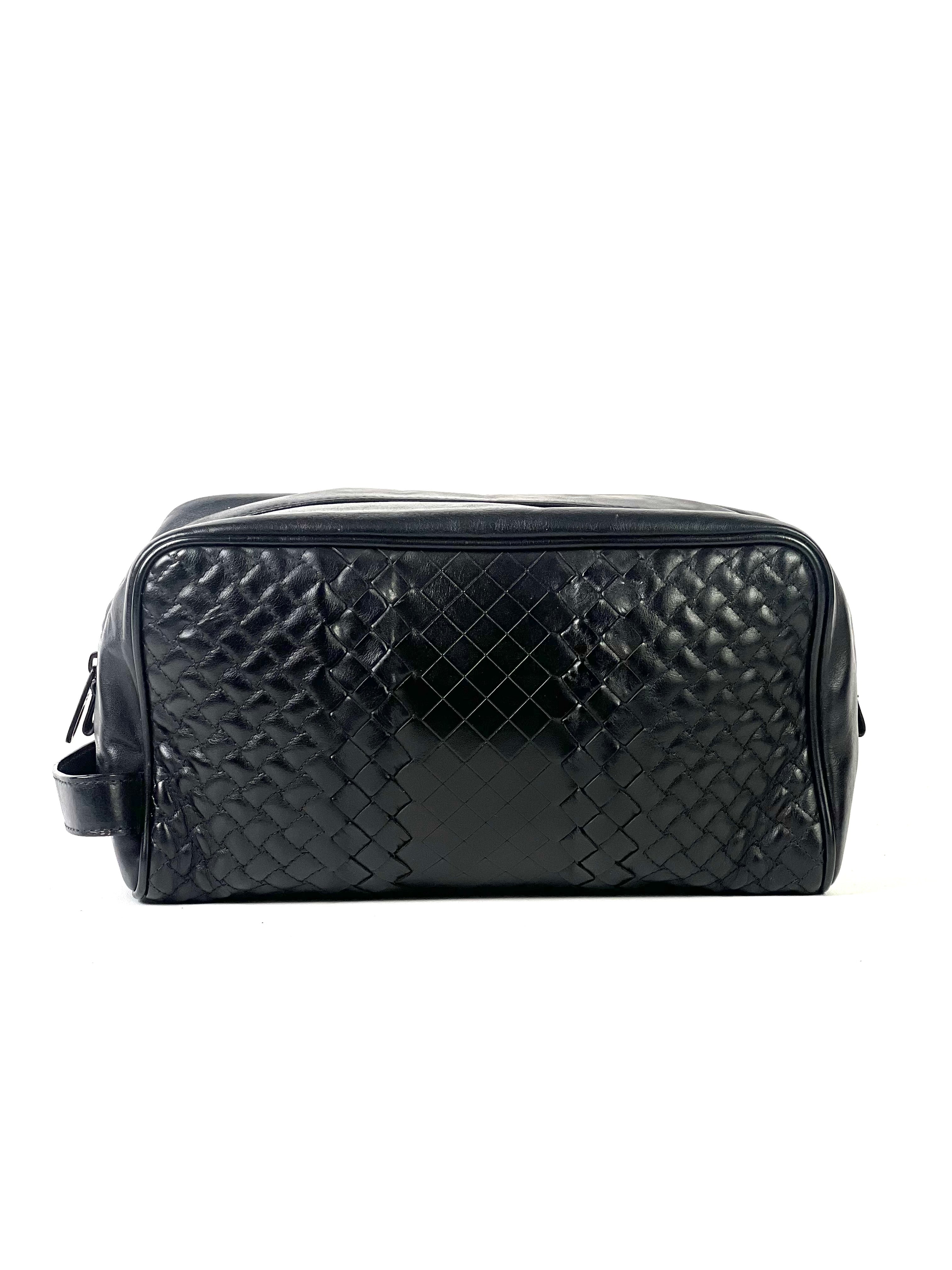 Bottega Veneta Intrecciato Black Toiletry Pouch